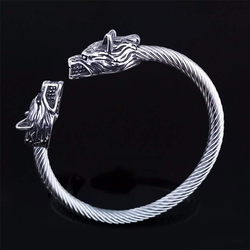 Vargarmband i rostfritt stål smycken tillbehör vikingarmband herrarmband manschett armband kvinnligt armband: Vargarmband 3