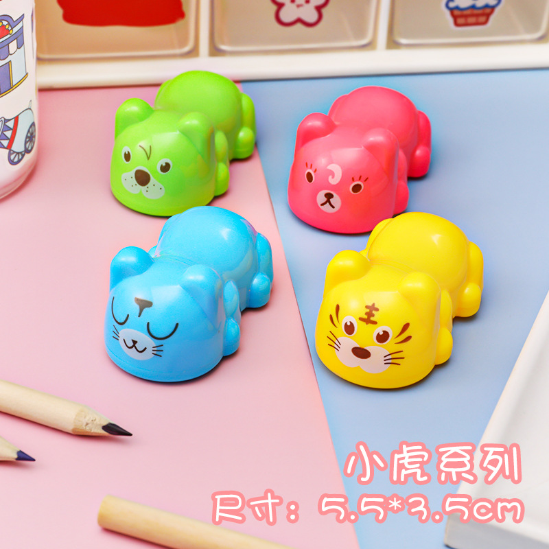 24 PCs Cute Pencil Sharpener Stationery Korea Cute Rabbit Dog Stationary Animal Pencil Sharpeners for Kids School: 02 Random Design
