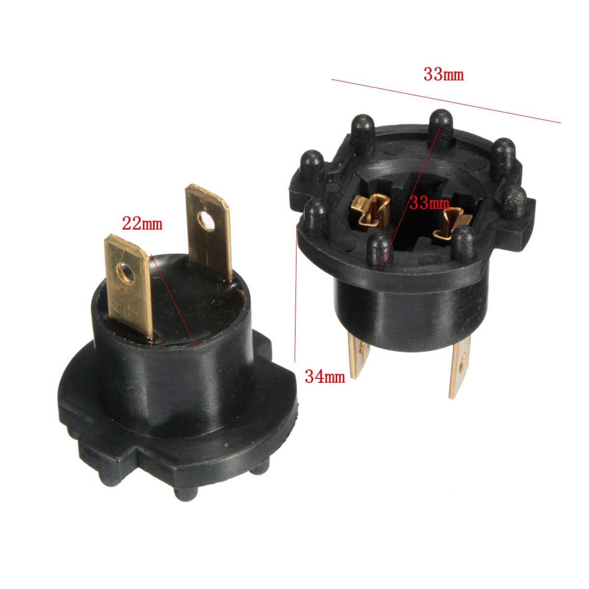 Koplampconnector H7 Mannelijke Aansluiting LED-koplampaansluiting H7 Koplamp Mannelijke Draadconnector voor Koplamp voor H7-lampfitting