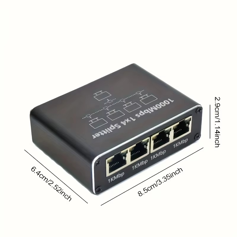 Adattatore Ethernet 1 ingresso 4 uscite da 1000 Mbps da 1 a 2/3/4 RJ45 LAN Internet Splitter Cat 6 RJ45 Gigabit Switch per PC Laptop TV Box Route: Default Title