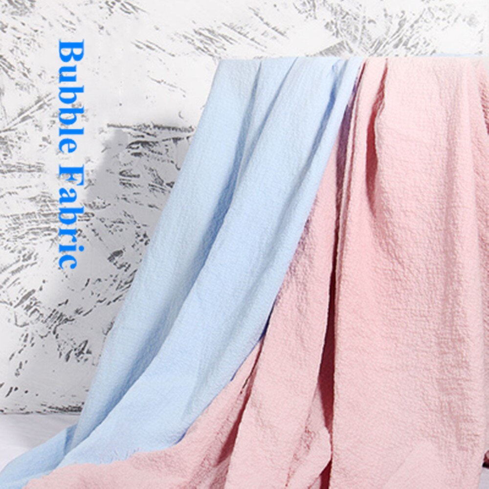 1 Meter Bubble Chiffon Fabric Seersucker Solid Plaid Printed Breathable Thin Cloth Patchwork Home Tissue DIY Summer Garment Dec