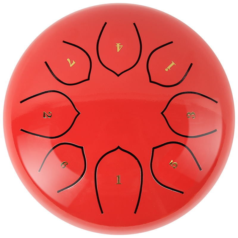 Ätherische trommel , 6 zoll, 8- ton-handpan, tanktrommel, musiktrommeln, perkussionsinstrument, mini-trommeln, instrument, zungentamburin: Rot