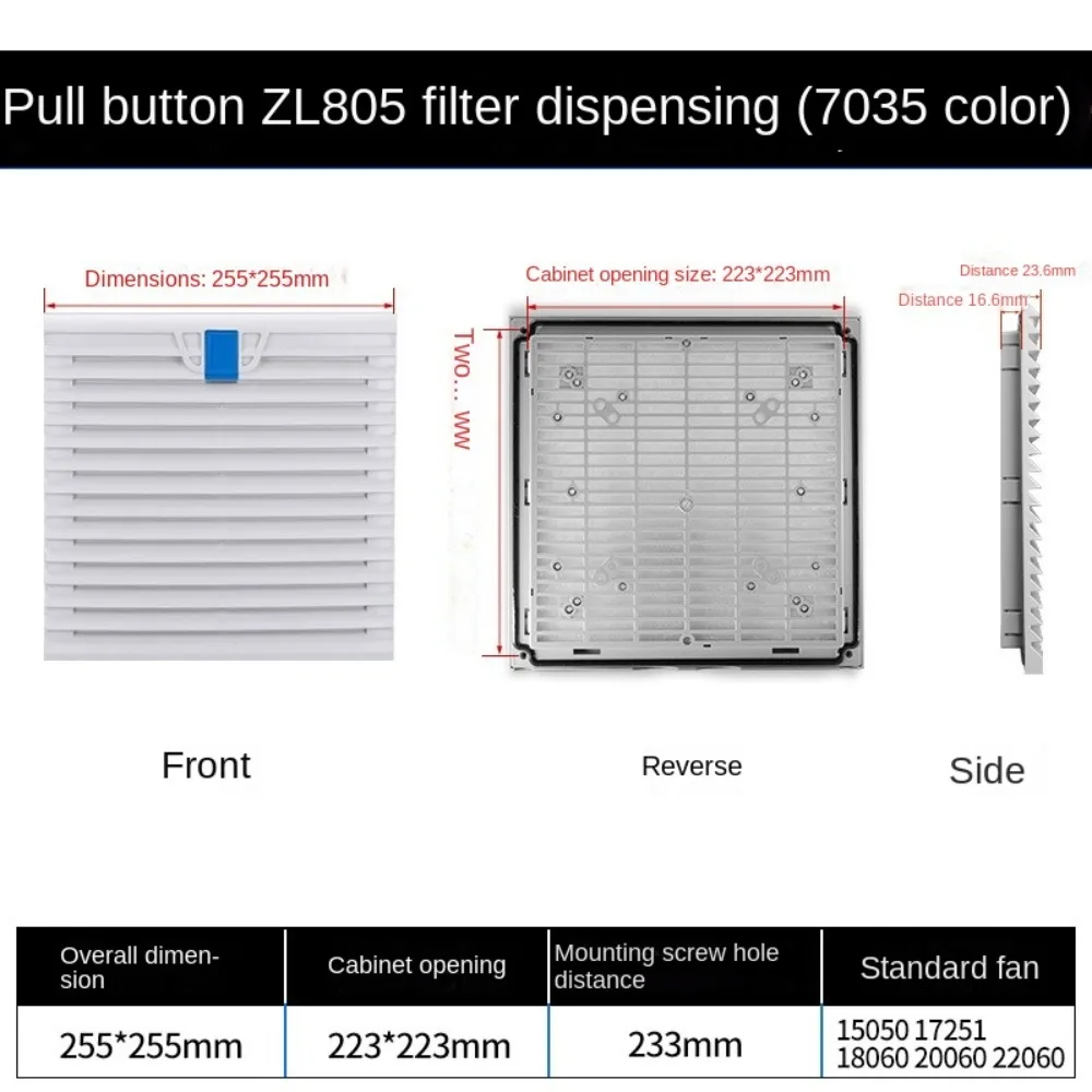 Sistema di ventilazione dell'aria Filtro di ventilazione per armadio ABS bianco senza persiane della ventola Filtro della ventola della griglia della ventola: Arancione