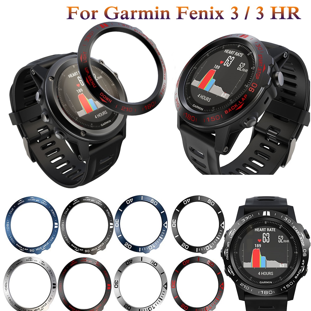 Funda de de anillo biselado para Garmin Fenix3/3HR, cubierta de Metal Anti arañazos, reloj inteligente para Garmin Fenix 3