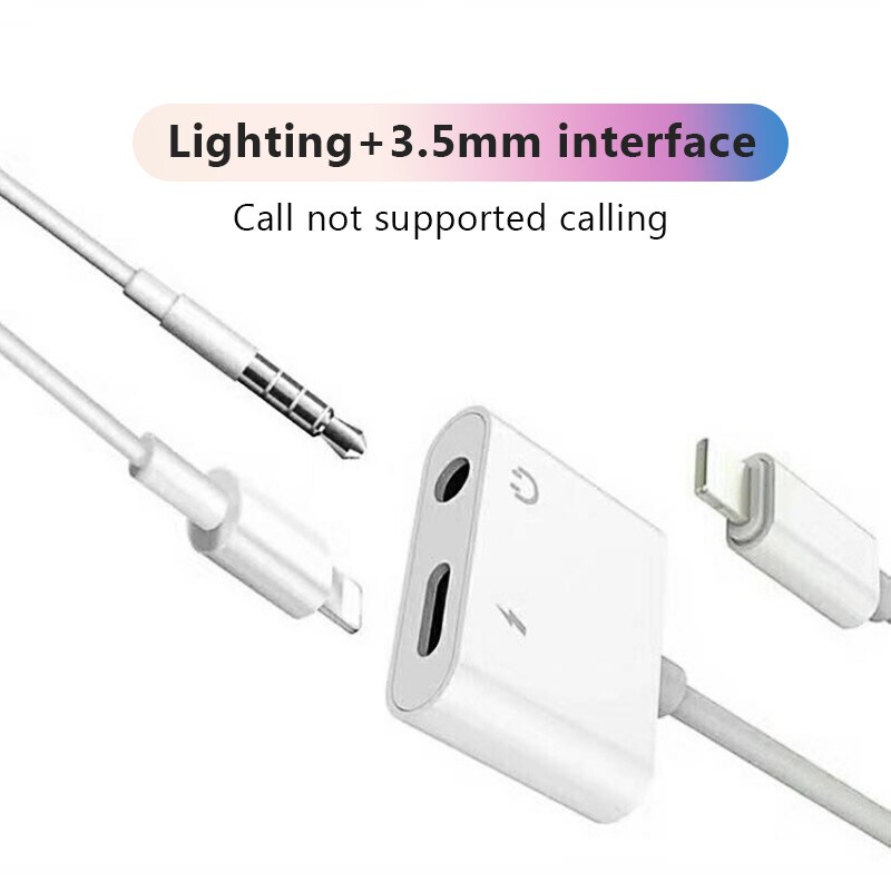 !ACCEZZ For iPhone Adapter 2 in 1 For Apple iPhone 11 XS 7 8 IOS 12 3.5mm Jack Earphone Adapter Aux Cable Splitter