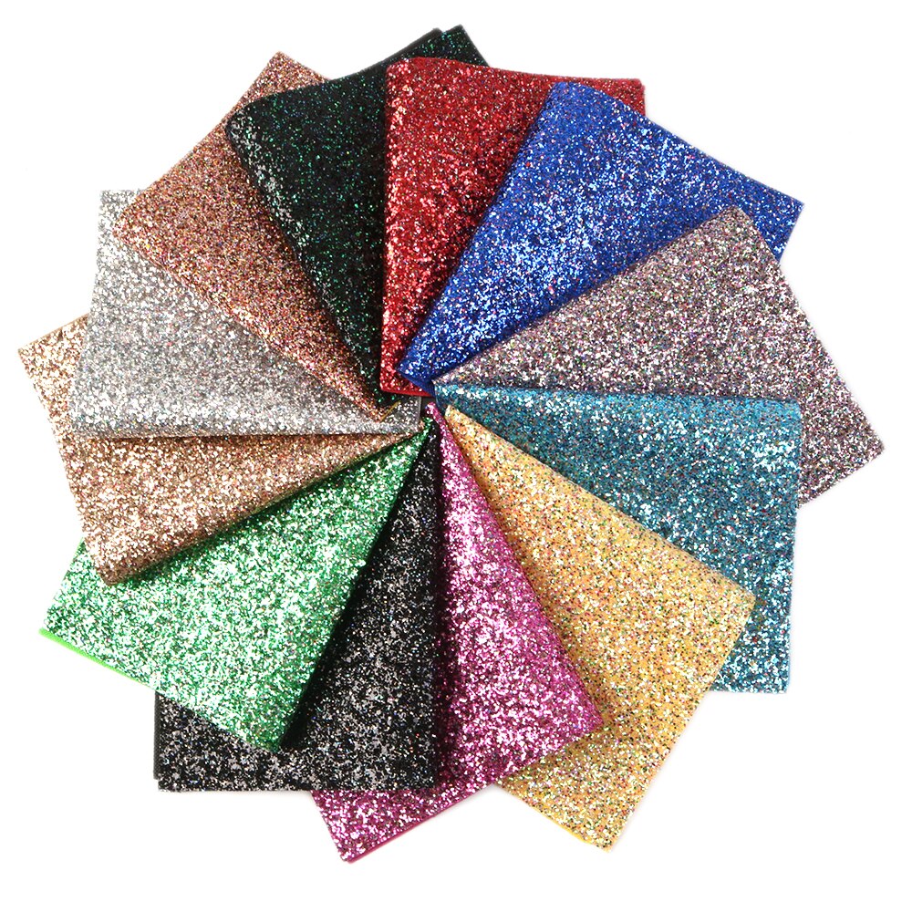 20*34cm Solid Color Chunky Glitter Faux Leather Fabric Sheets,DIY Handmade Materials For Making Projects,1Yc8030