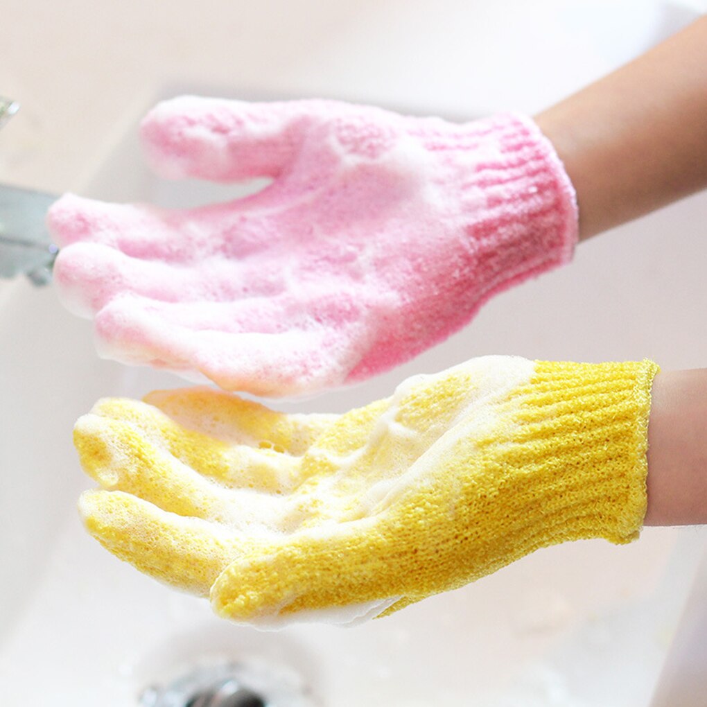1 Pair Hand Shape Shower Scrubber Exfoliating Back Body Massage Mitten Skin Moisturizing Spa Bath Glove