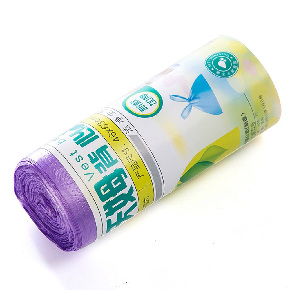 25PCS/Roll Home Plastic Eco-friendly Trash Bags Dustbin Dispenser Carry Bags Vest Style Garbage Disposal Bags Waste Storage Bag: Purple 