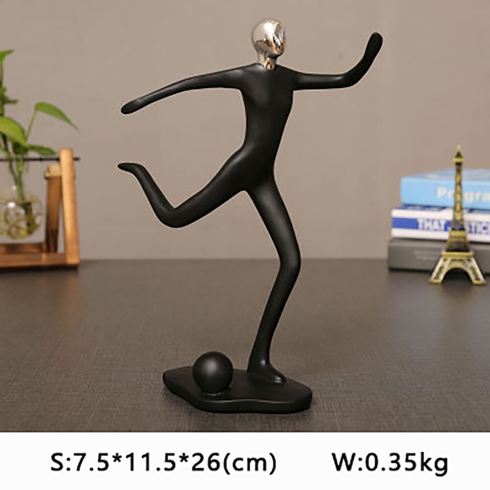 Harpiks sport mand golf cykel statue sorte figurer håndværk ornamenter enkel boligindretning vinskab dekorationer  d057: F