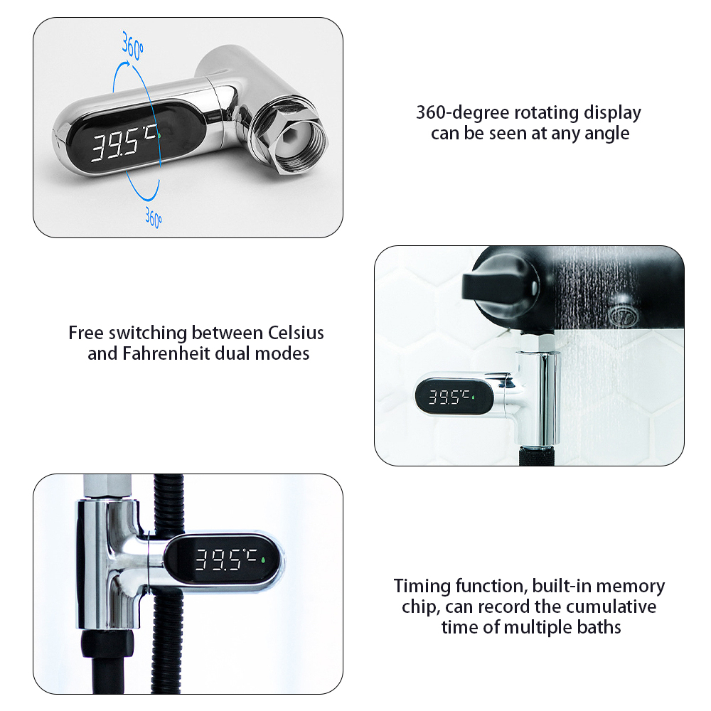 360 ° roterende led digital bruser temperatur display el bruser termometer led display bruser termometre