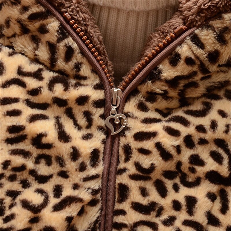 2020 inverno recém-nascido da criança do bebê menina quente com capuz casaco leopardo outerwear crianças roupas jaqueta casacos moda roupas de bebê