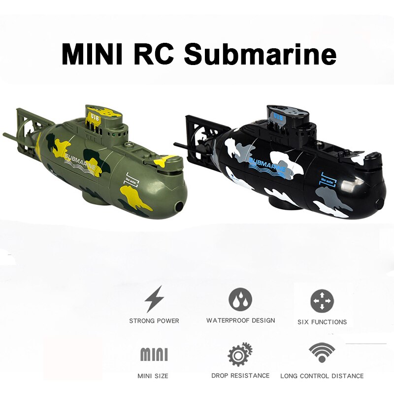 Mini rc ubåd 6ch fjernstyret speedbåd radiostyring elektrisk undervands drone legetøj til børn