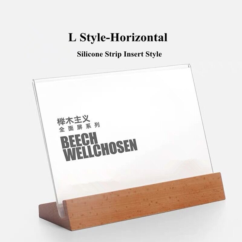 A5 – carte de tente de Table verticale transparente, pour Restaurant en bois, en plastique, en acrylique, porte-Menu Vertical, porte-signe en papier, présentoir: 6