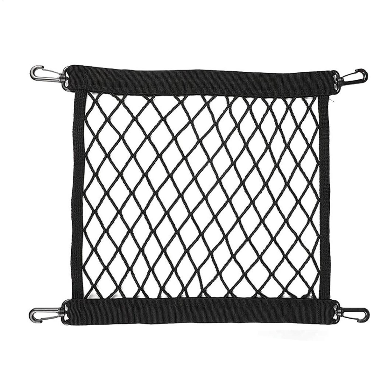 1 Stück Motorrad Langlebiges Elastisches Korbnetz Schwarz Helmnetz Drehbar 4 Haken Schnalle Rotierendes Anti-fallen-Taschenzubehör
