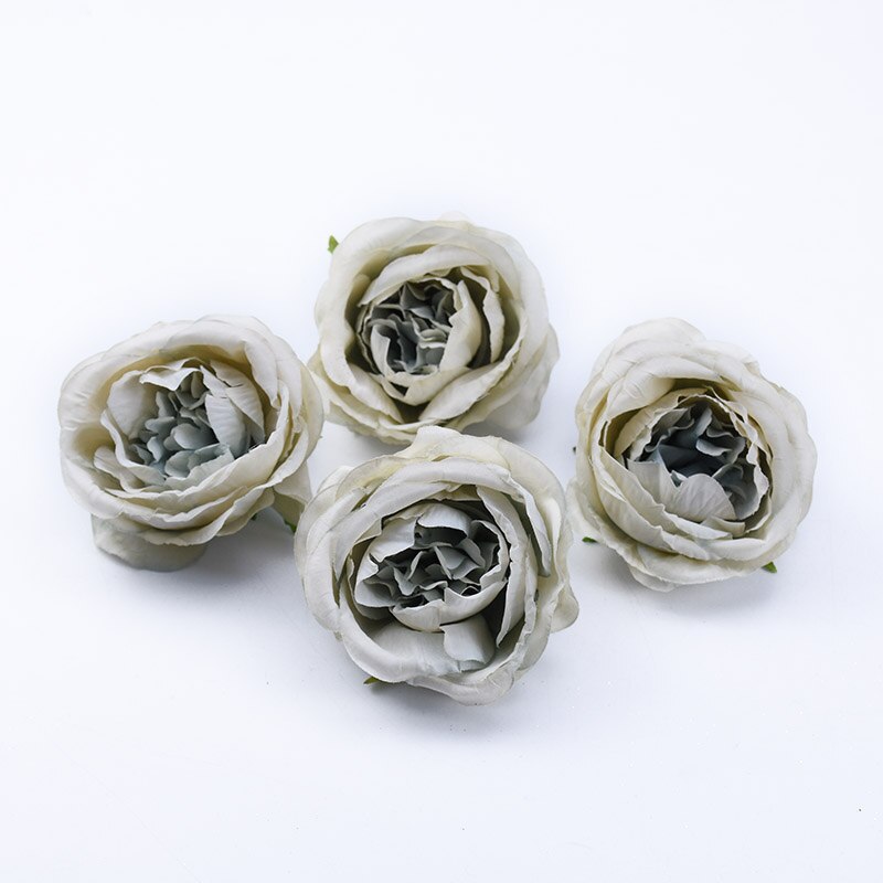 30/50pcs 7 CM silk roses Artificial flowers for Home decoration Christmas Wedding Diy Headwear brooch supplies Scrapbook: 7 / 50pcs
