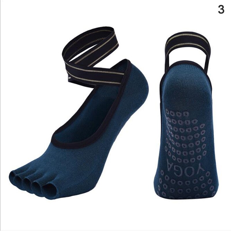 Women Bandage Yoga Socks Anti-Slip Quick-Dry Damping Pilates Ballet Socks Good Grip For Men&Women Cotton Socks: A3