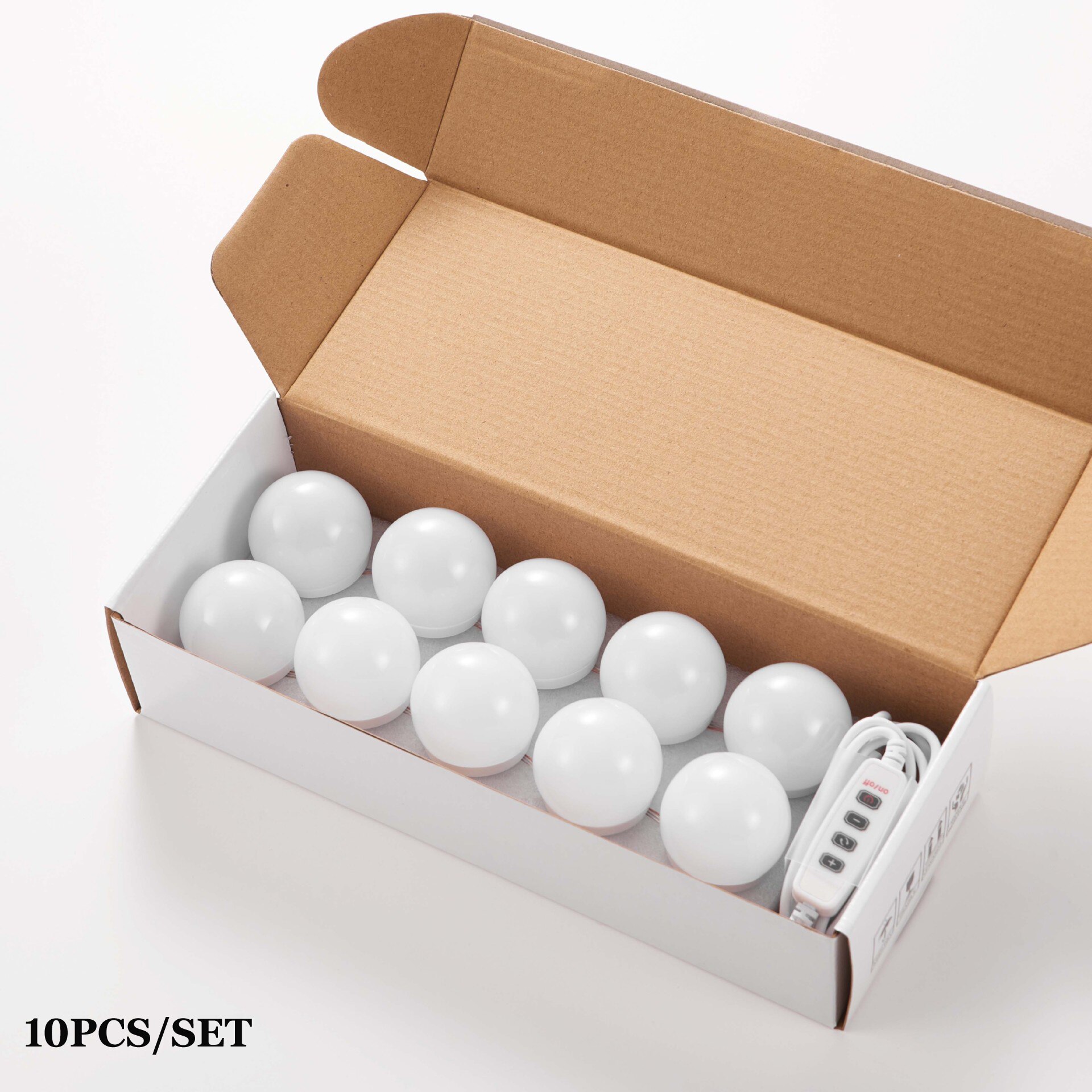 machen-hoch Spiegel LED Licht 4/6/8/10/12/14 Abnehmbare Lampen LED USB Kosmetik Spiegel Lampe Dressing Tabelle Eitelkeit Lichter: 10Stck