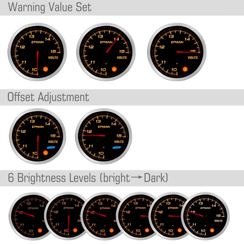 Epman 2 " 52mm røgbil auto digital flerfarvet olietemperaturmåler olietemperaturmåler + podholder + sensor epxx 703