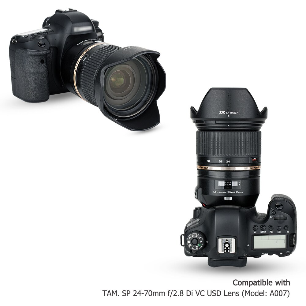 JJC-parasol Reversible para Tamron SP 24-70mm f/2,8 Di VC USD A007, Protector de pantalla de lente, sustituye a Tamron HA007