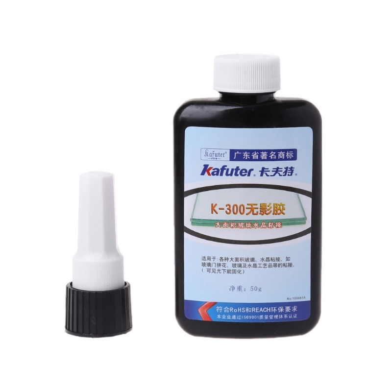Pegamento UV para K-300, adhesivo transparente de cristal y vidrio con linterna UV, 50ml