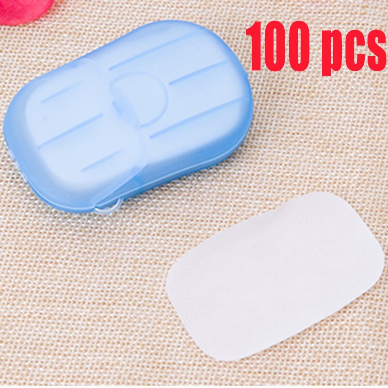 20 40 60 100 120PC/Box Travel Hand-washing Soap Paper Multifunctional Sliced Cleaning Paper Disposable Boxed Mini Soap: 5box-100pcs