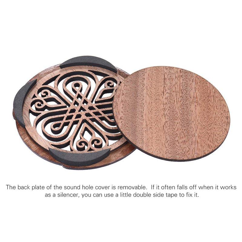 Guitarra boca de madera sonido agujero cubierta bloque realimentación Buffer madera de caoba para EQ guitarras folclóricas acústicas 7 #
