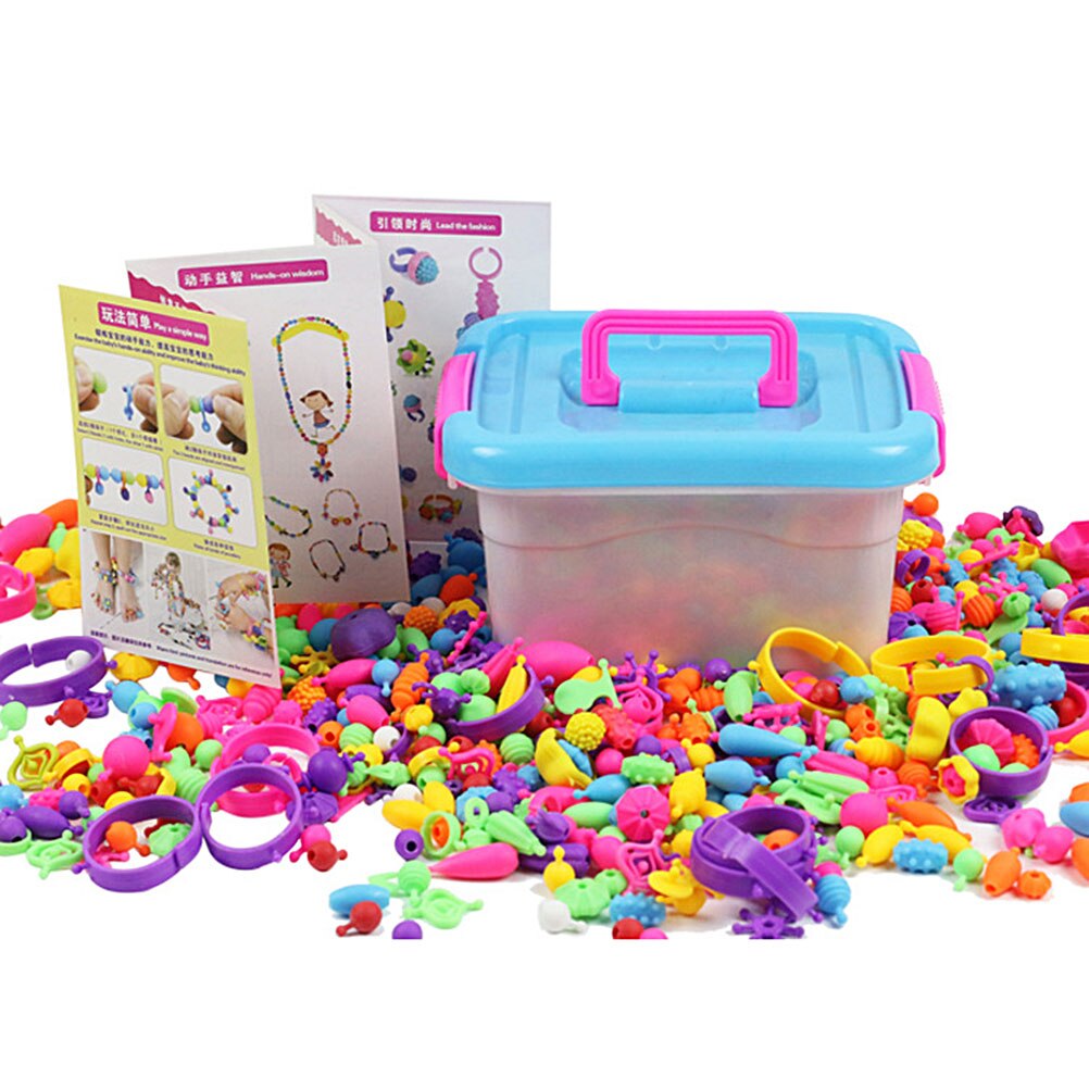 500PCSDIY Handmade Beaded Toy Set Cute Bead Bead Making Tools Early Education Puzzle Girl Toys