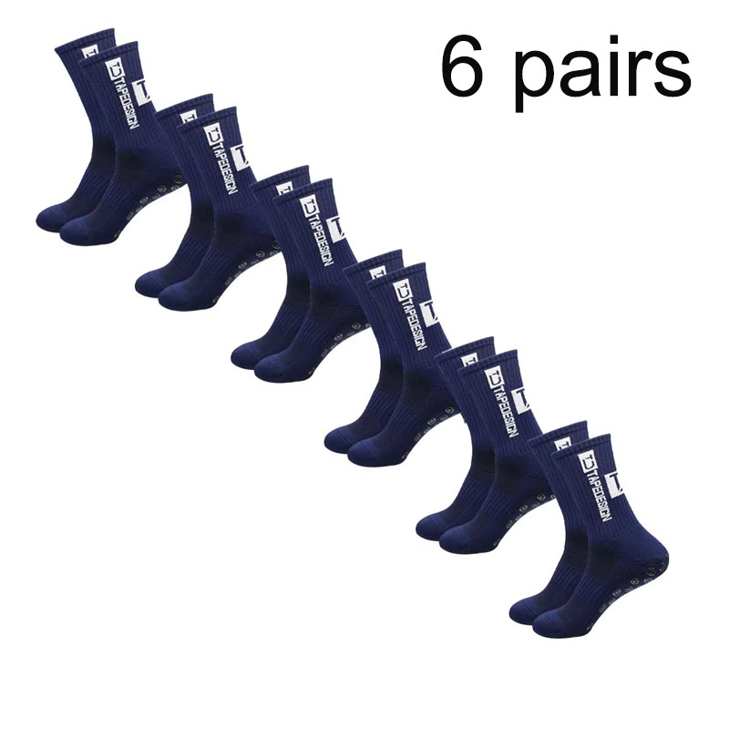6 pares de meias de futebol meias esportivas masculinas meias de meia panturrilha silicone antiderrapante dot meias basquete yoga: Grama Verde
