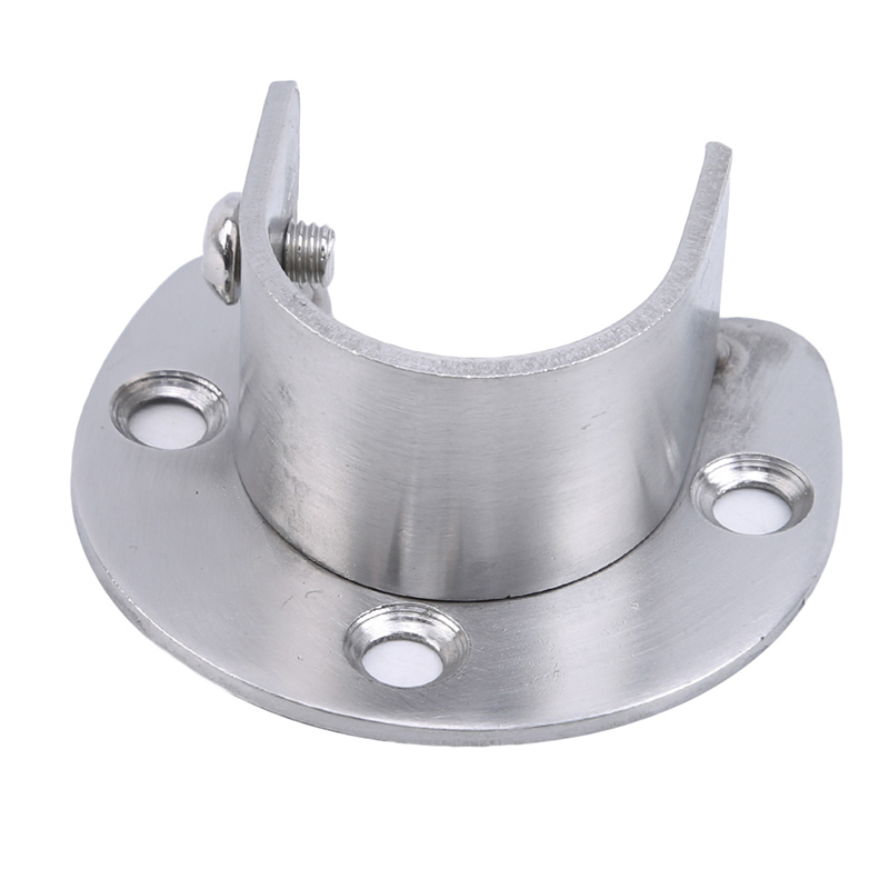Stainless Steel Pipe Bracket 25/32mm Dia Tube Support Flange Seat For Wardrobe Hanging Rail Rod Pole Socket End Holder