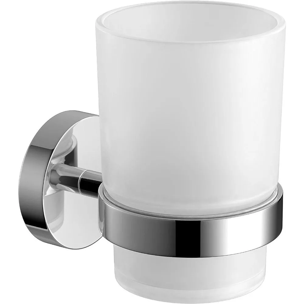 Wandmontage bekerhouder voor tandenborstels, boren nodig, badkamerorganizer, ruimtebesparende stevige opbergruimte voor toiletartikelen