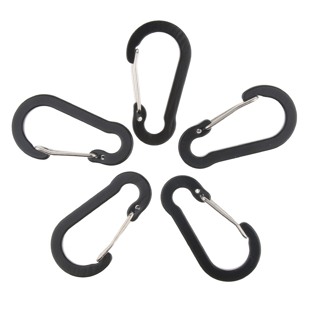 10 st mini aluminium wiregate karbinhakar d form fjäderbelastad grind liten d ring karbinhake, lättviktskrok nyckelring