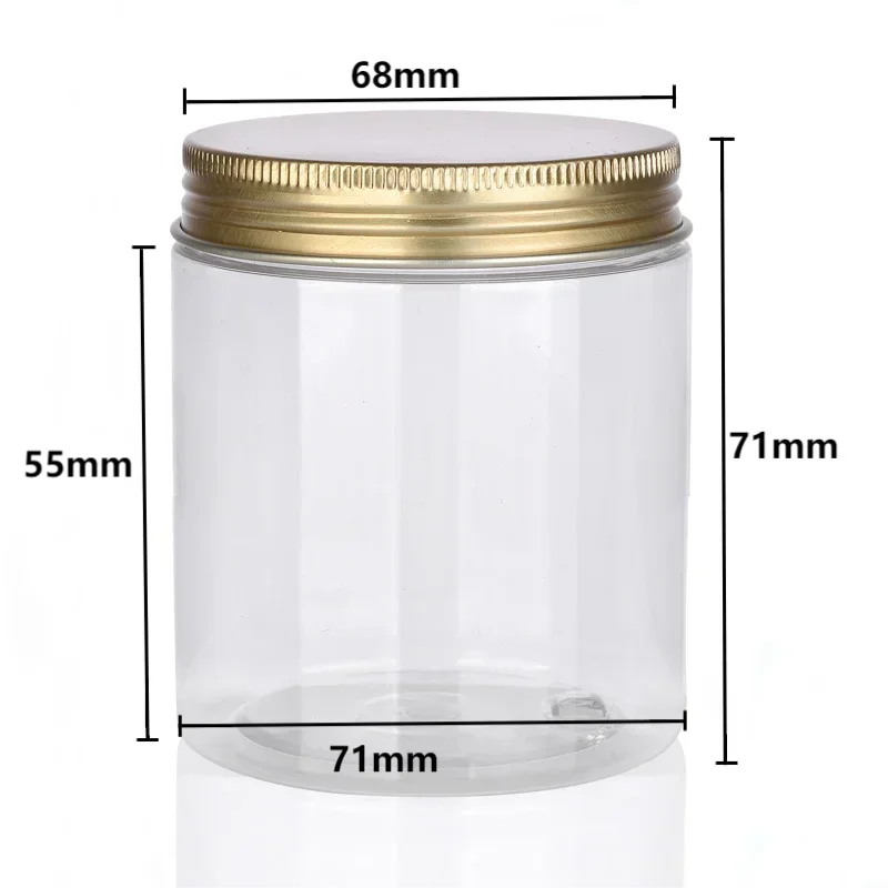 Pots vides en plastique de 200ml, 20 pièces, pot transparent pour animaux de compagnie, récipient cosmétique pour crème pour le visage, pot de stockage de grains de bonbons, fournitures de cuisine à domicile: Black