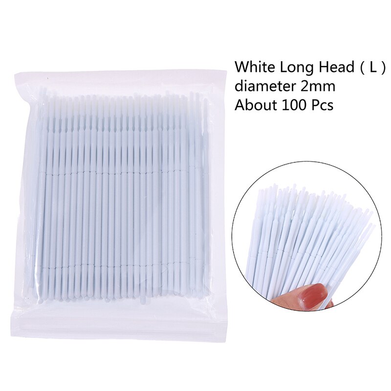 100 Stks/pak Wattenstaafje Microbrushes Wimper Extension Duurzaam Micro Individuele Applicators Wattenstaafje Wegwerp Make-Up Kwasten: WTL