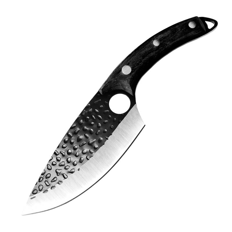 Multipurpose Kitchen Knife Hand Forged With cover Butcher Knife for Meat Cutting Boning Knive Cleaver Fish Fillet Chef Knives: Black Knife