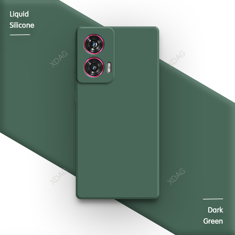 Funda de teléfono de Color puro contraído para Moto Motorola Edge 50 Edge50 Fusion 5G, carcasa trasera Original suave de silicona líquida Simple de 6,7 pulgadas: Gris oscuro