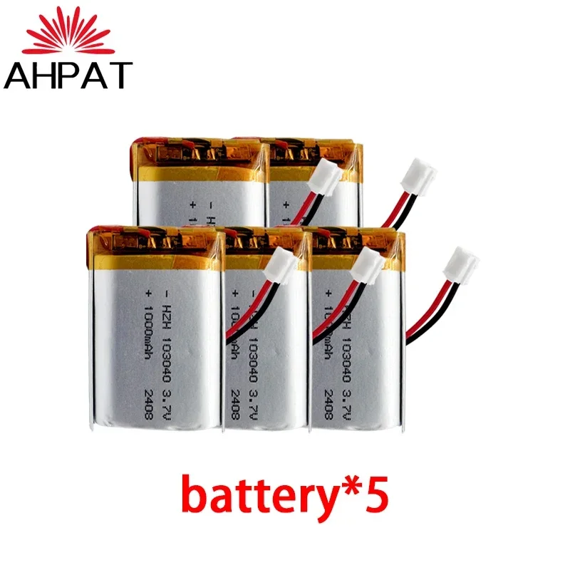 3.7 V 803040 1000 mAh Oplaadbare Polymeer lithium ion/Li-ion batterij voor MP3 speler alarm luidspreker DVD GPS VR Auto DVR: GRIJS