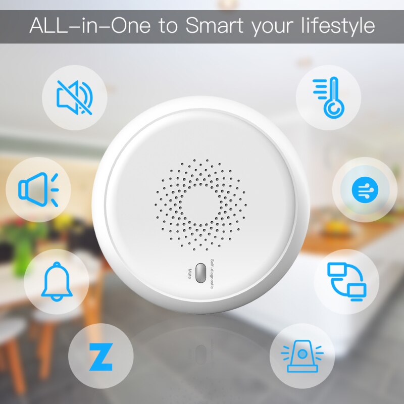 Zigbee Smart Smoke Detector Sensor Security Alarm System Smart Life Tuya App Smoke Alarm Fire Protection Smart Smoke Detector