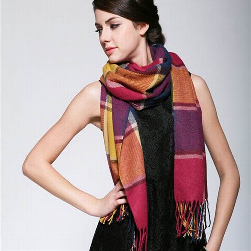RUNMEIFA vrouwen Winter Stole Plaid Sjaals Tippet Wraps Wol Dames Sjaal Vrouwen Classic Halsdoek Sjaals foulard femme: 1
