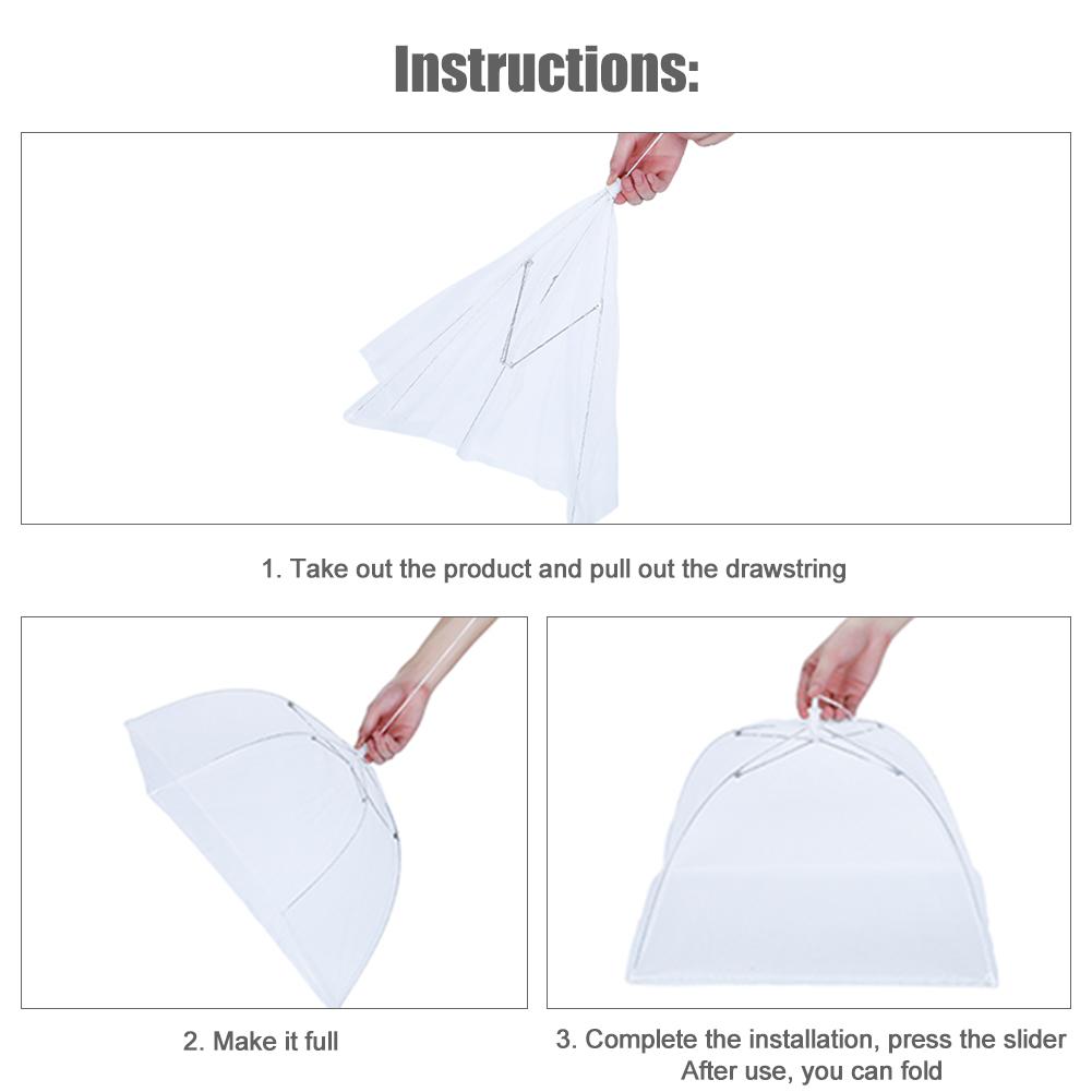 Pop Up Mesh Screen Food Covers 12 Inch Folding Removable Protect Table Food Cover Tent Dome Net Umbrella Picnic Food Protector
