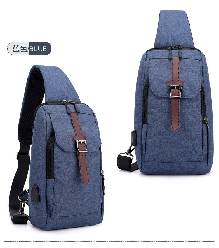 Schulter Tasche männer Schulter Männer Brust Pack Neue Stil Schulter Tasche männer Leinwand Tasche Sport Freizeit Tasche männer: Blau