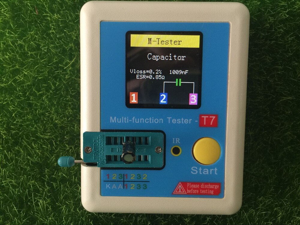 T7 transistor tester tft diode triode kapacitans meter lcr esr meter npn pnp mosfet ir multifunktion tester multimeter