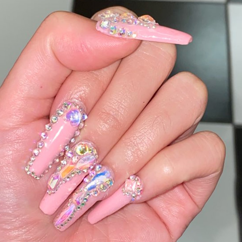 3d ab diamant ædelstene negle glitter rhinsten glas 12 æsker/sæt krystal nail art dekoration negle kunst dekorationer ozdoby do paznokci