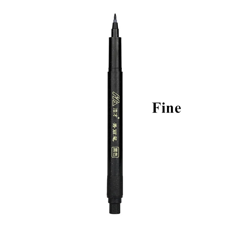 Pennello Penna Lettere a mano Inchiostro nero Penna per calligrafia Pennarelli Scrittura artistica Materiale scolastico per ufficio Studente di cancelleria: BIANCO