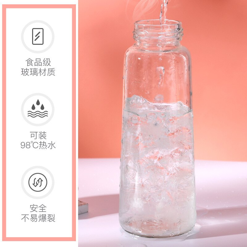 400ml enkle gennemsigtige friske bærbare mori-serier husholdningskop pige vindglas vand sød ins enkel vandflaske