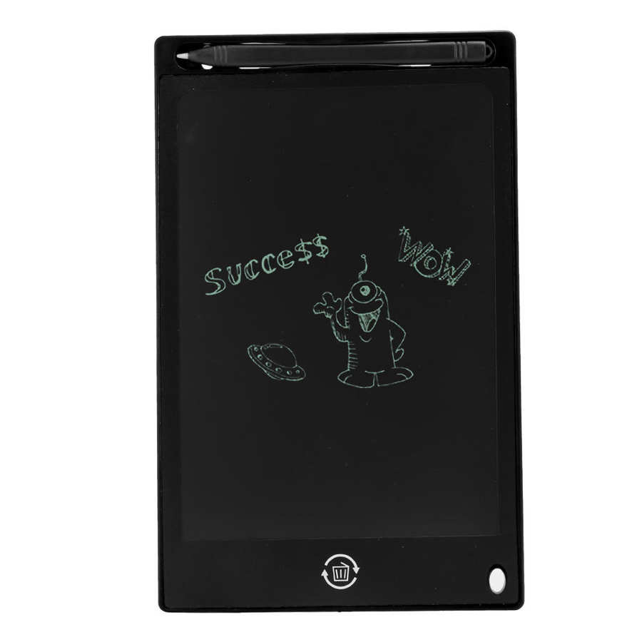8.5inch LCD Writing Board Light-Energy Bright Thick Handwriting Children Graffiti Drawing Board One-click erasing with pen: Black