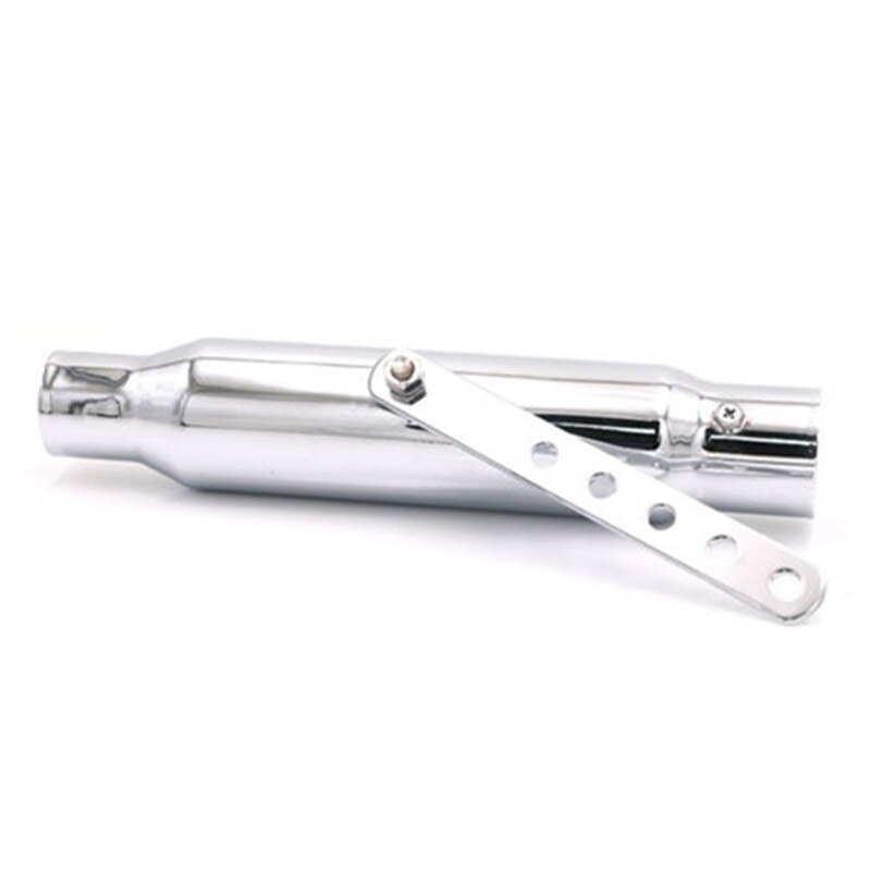 Black/Chrome 12" Shorty Exhaust Muffler Pipe Silencer For Harley Cafe Racer Old School Bobber Touring Dirt bike Motorcycle: chrome