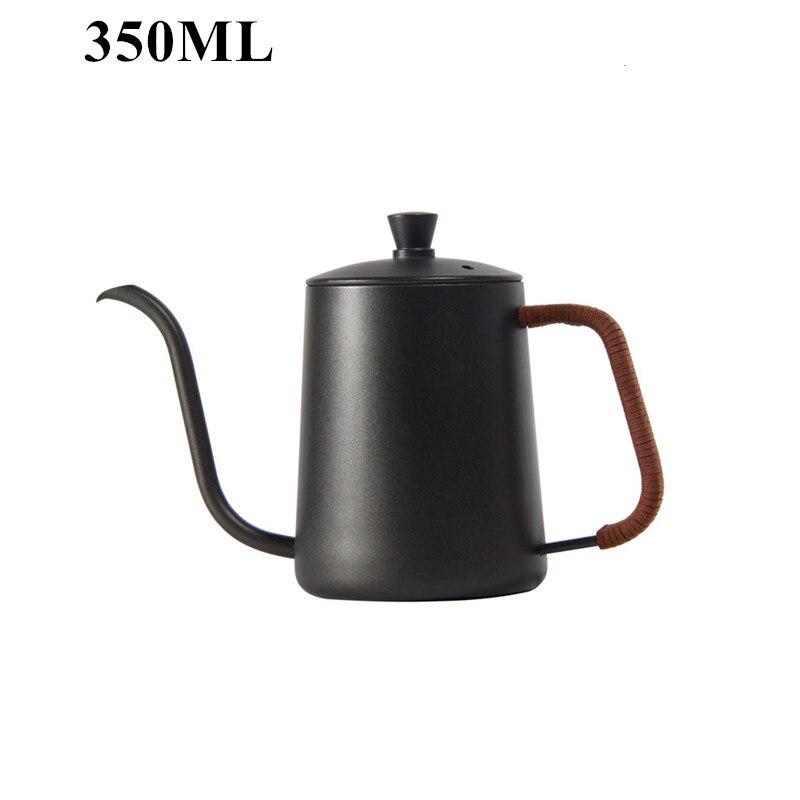 850ml 304#Stainless Steel Long Narrow Spout Coffee Pot Gooseneck Kettle Hand Drip Kettle Pour Over Coffee With lid thermomete: 350ML-B