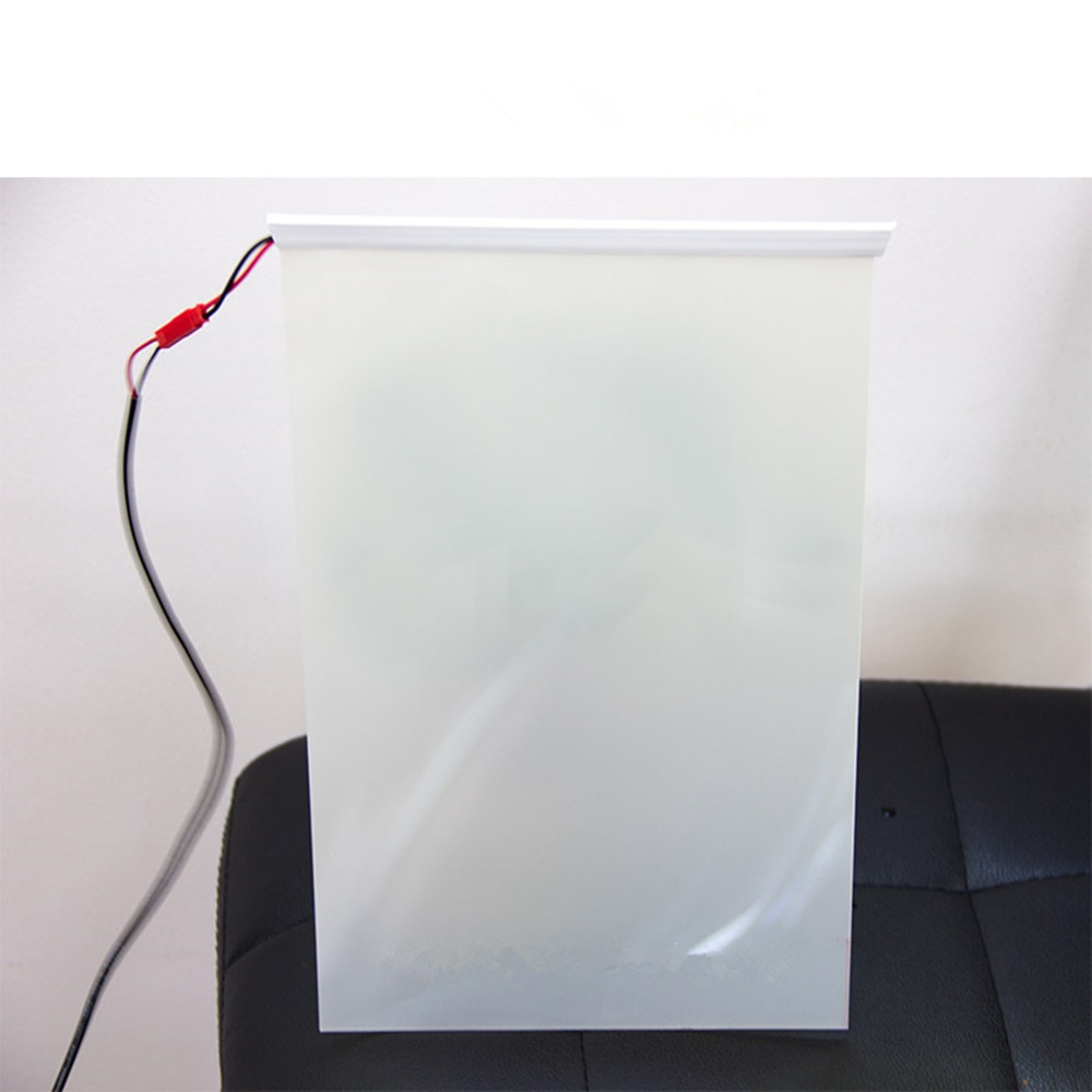 15 x 15cm filmbygningsvinduesglas smart film pdlc magisk omskiftelig gennemsigtig farvefilmprøvestørrelse til test