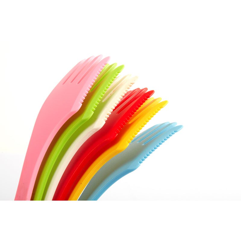 1 stk tre i en holdbar ske gaffel kniv bestik sæt multifunktion combo spork service grill bestik ensfarvet dcs