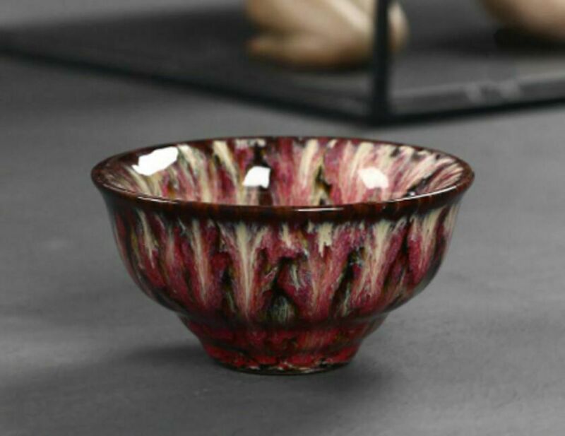 China porcelain DEHUA fambe Tenmoku glaze tea cup bowl JIANZHAN Red